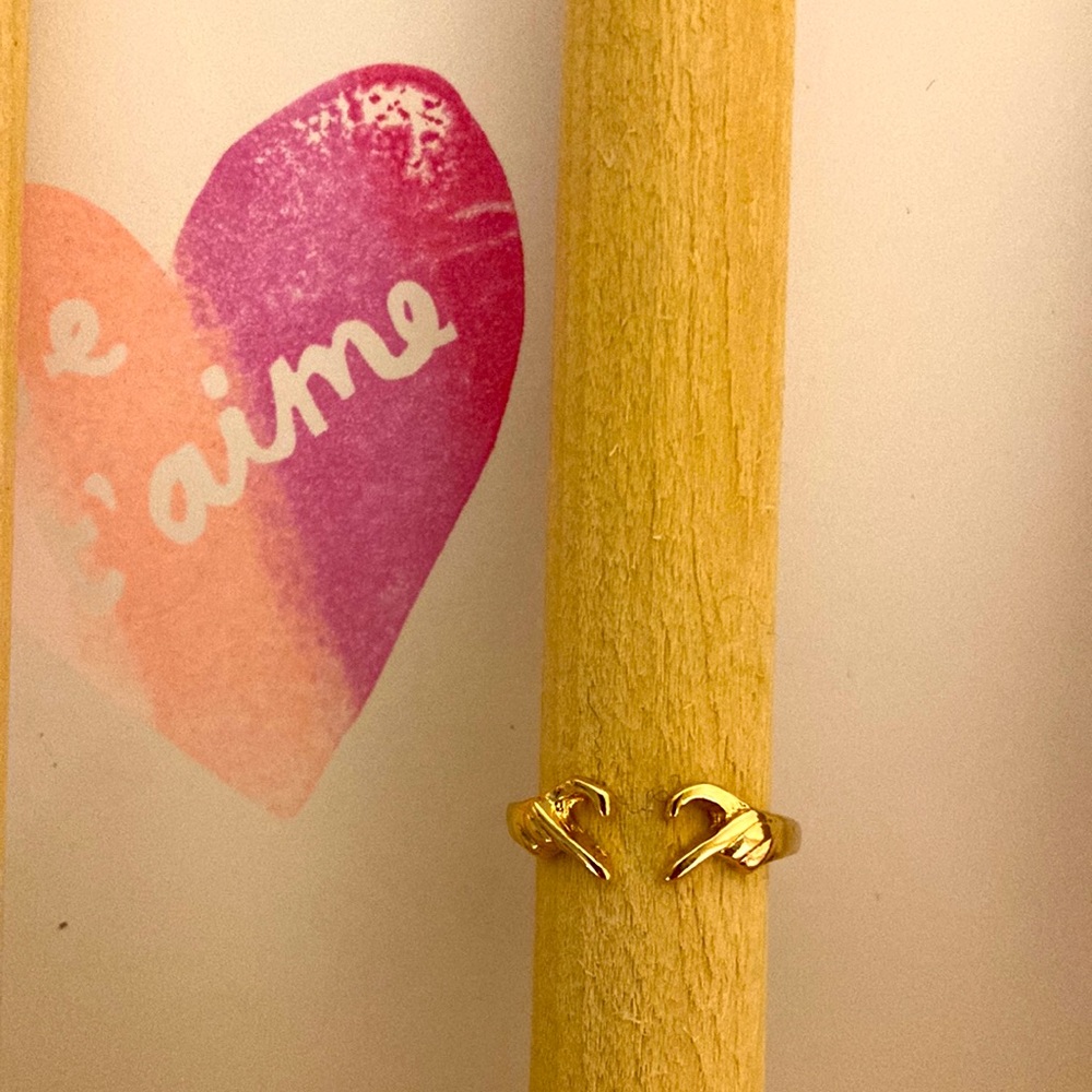 Super Cute Gold Hand Heart Ring